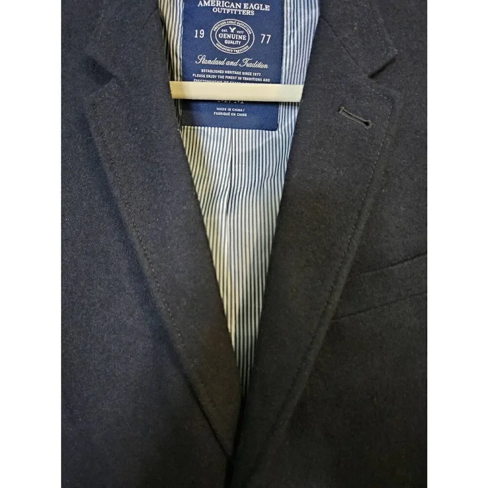 American Eagle navy blue wool blend Legendary blazer. Size M.